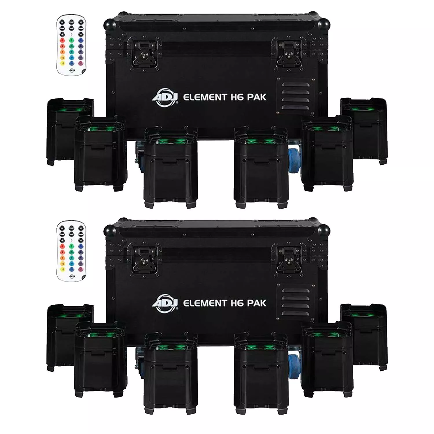 (2) American DJ Element H6 Pak with Charging Case (6-Pack) Bundle