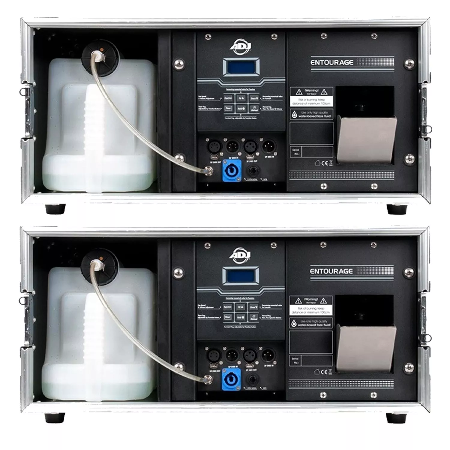 (2) American DJ Entourage 1500W Professional Faze Machine Built Into a Flight Case Bundle