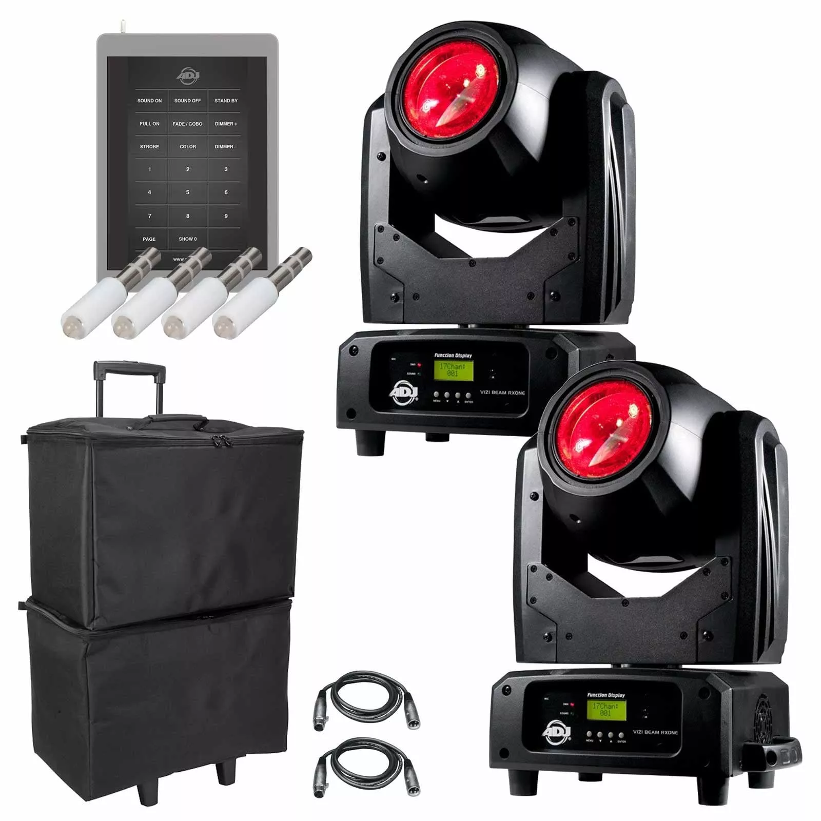 (2) American DJ Vizi Beam RXONE Compact Moving Heads Package