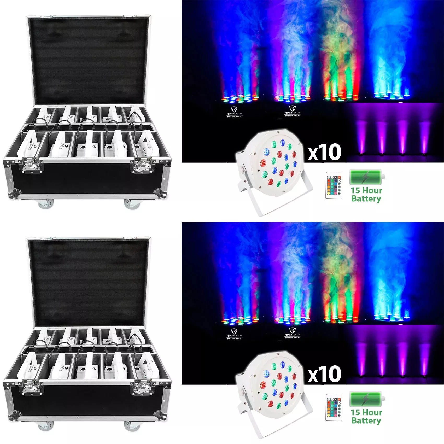 (2) BATTERY PAR PACK 50 WHITE