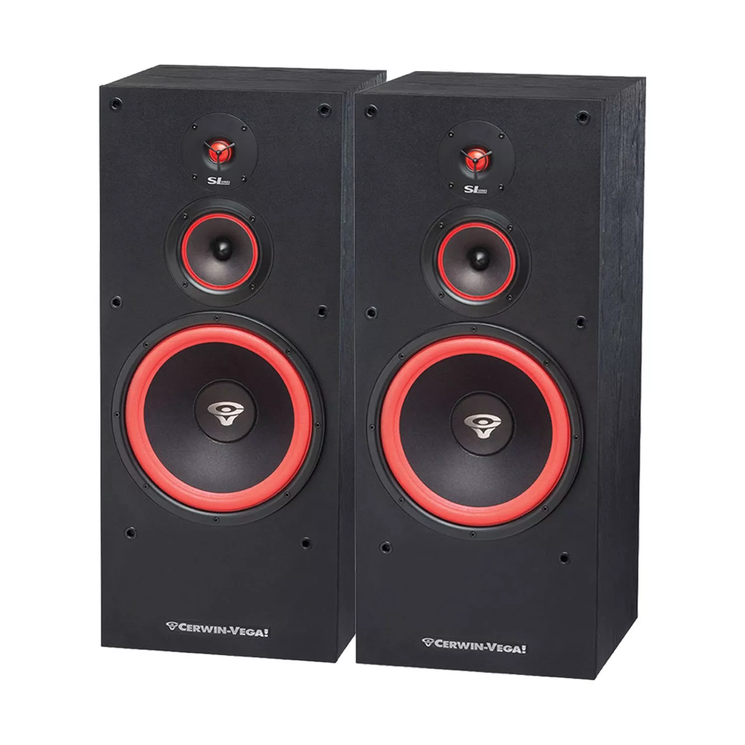 (2) Cerwin-Vega SL-12 12″ 3-Way Floorstanding Speakers Bundle