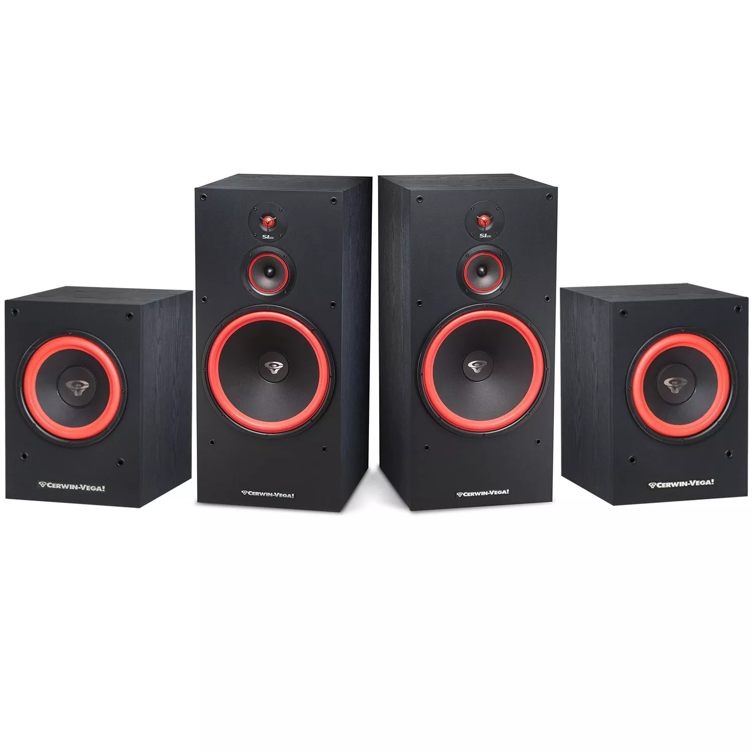 (2) Cerwin-Vega SL-12 Speakers, Cerwin-Vega SL-10S 10″ Powered Subwoofer Bundle