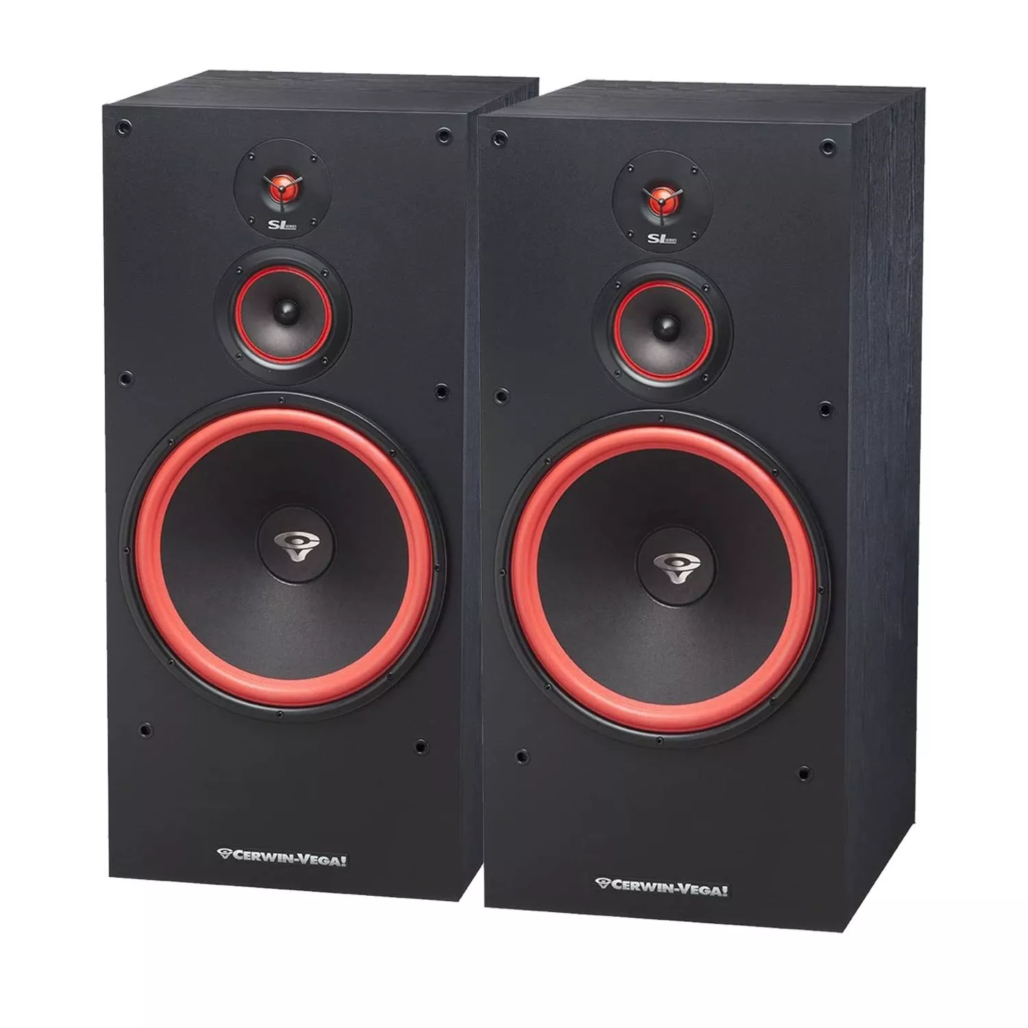 (2) Cerwin-Vega SL-15 15″ 3-Way Floorstanding Speakers Bundle