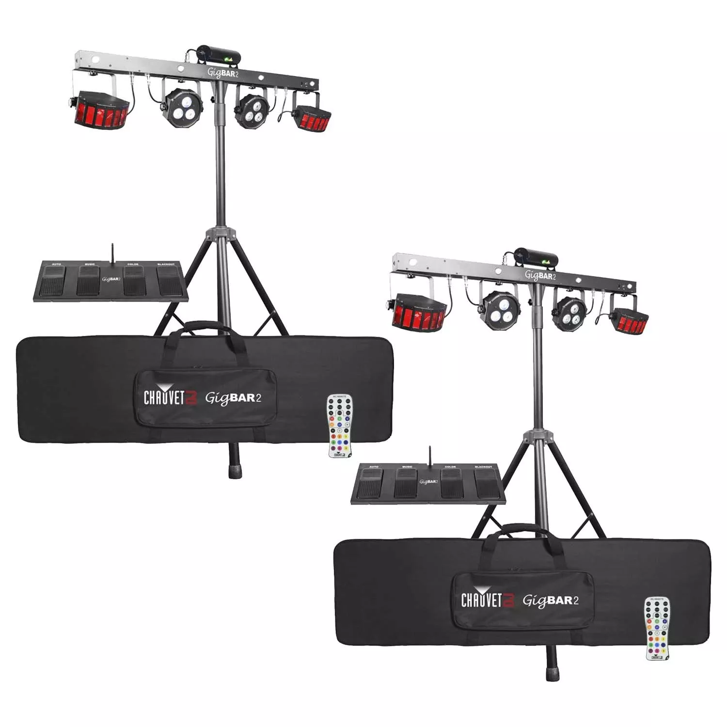 (2) Chauvet DJ GigBAR 2 All-In-One Lighting System Bundle
