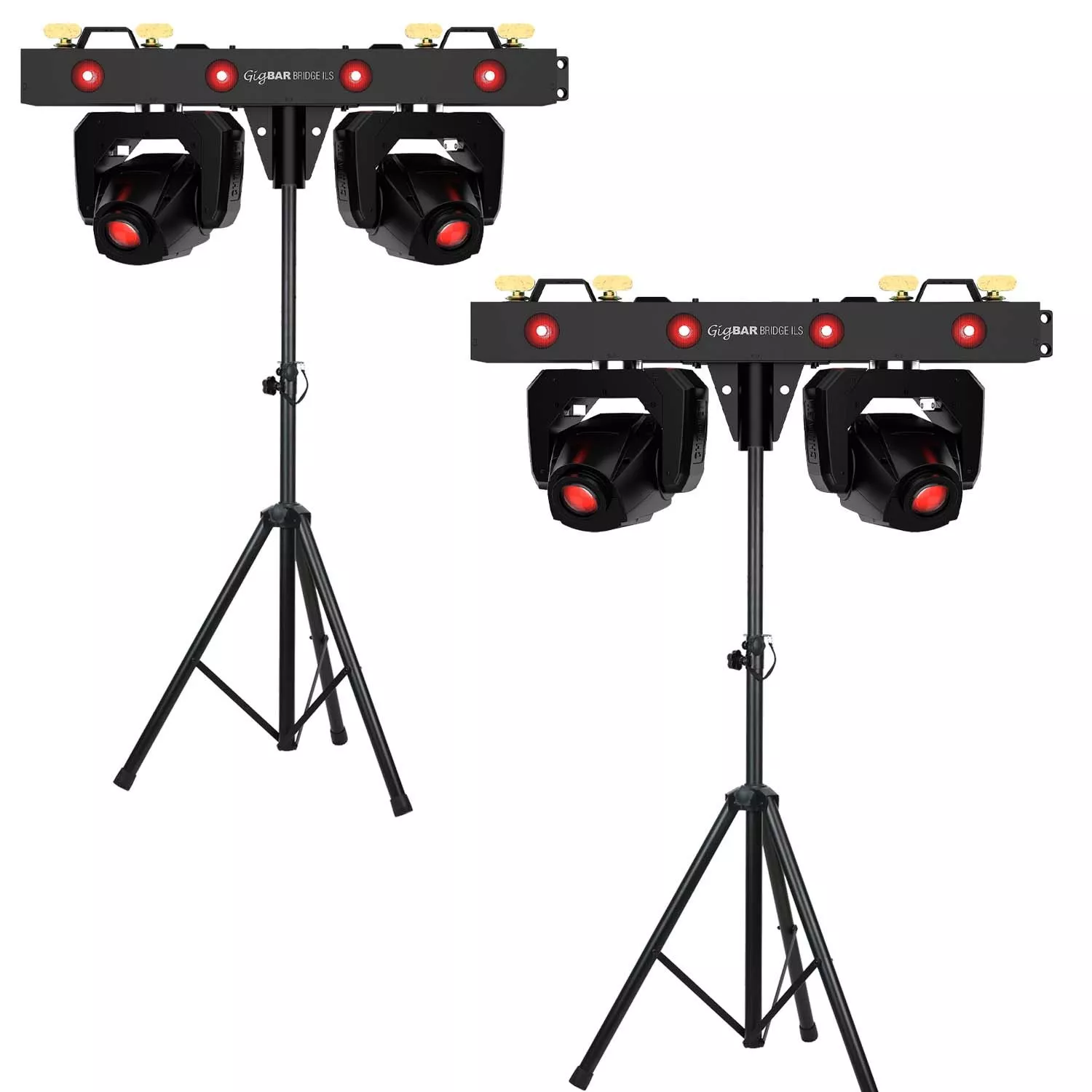 (2) Chauvet DJ GigBAR Bridge ILS 2-in-1 LED Lighting System – (2) Pyle Tripod Stands Bundle