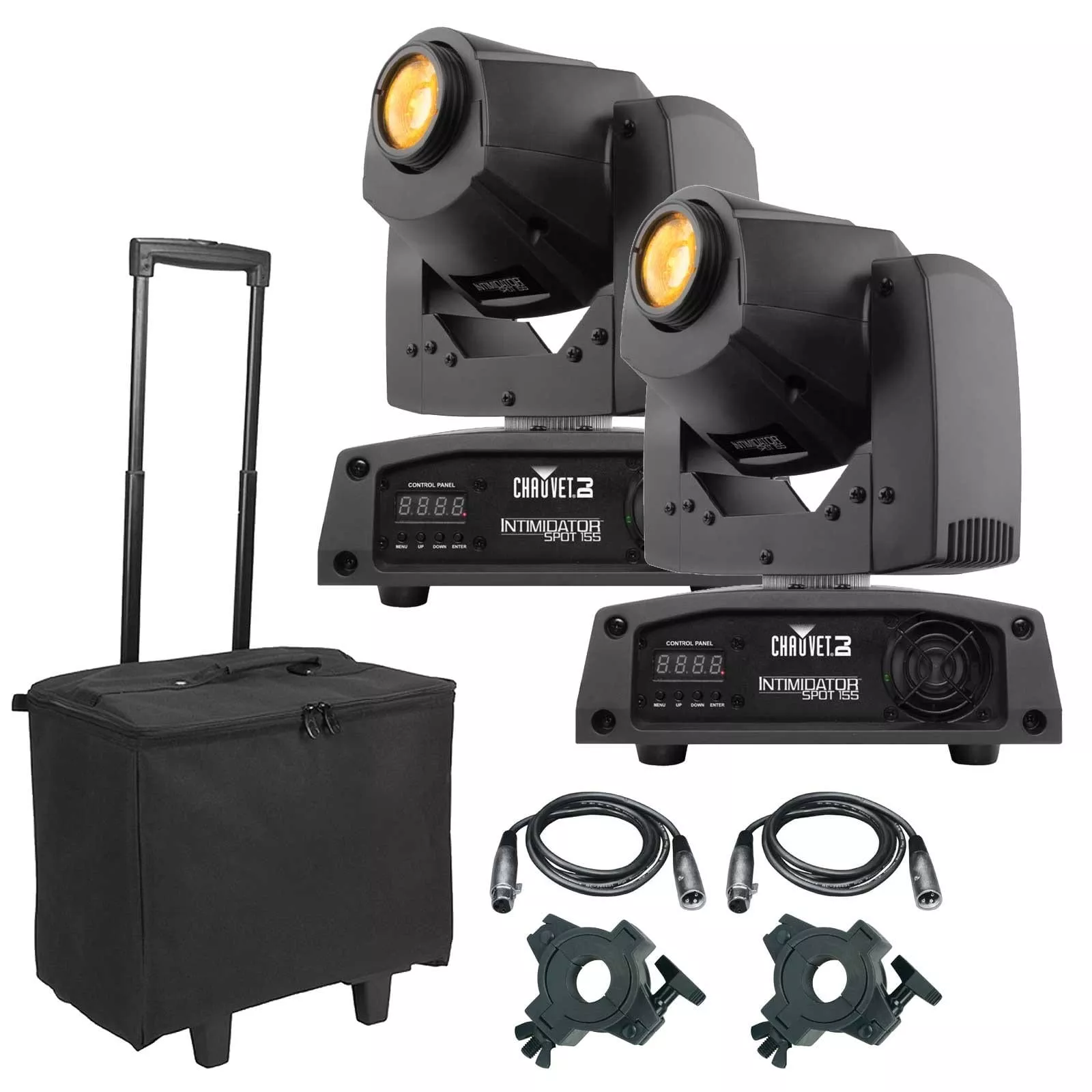 (2) Chauvet DJ Intimidator Spot 155 Compact LED Moving Heads Package