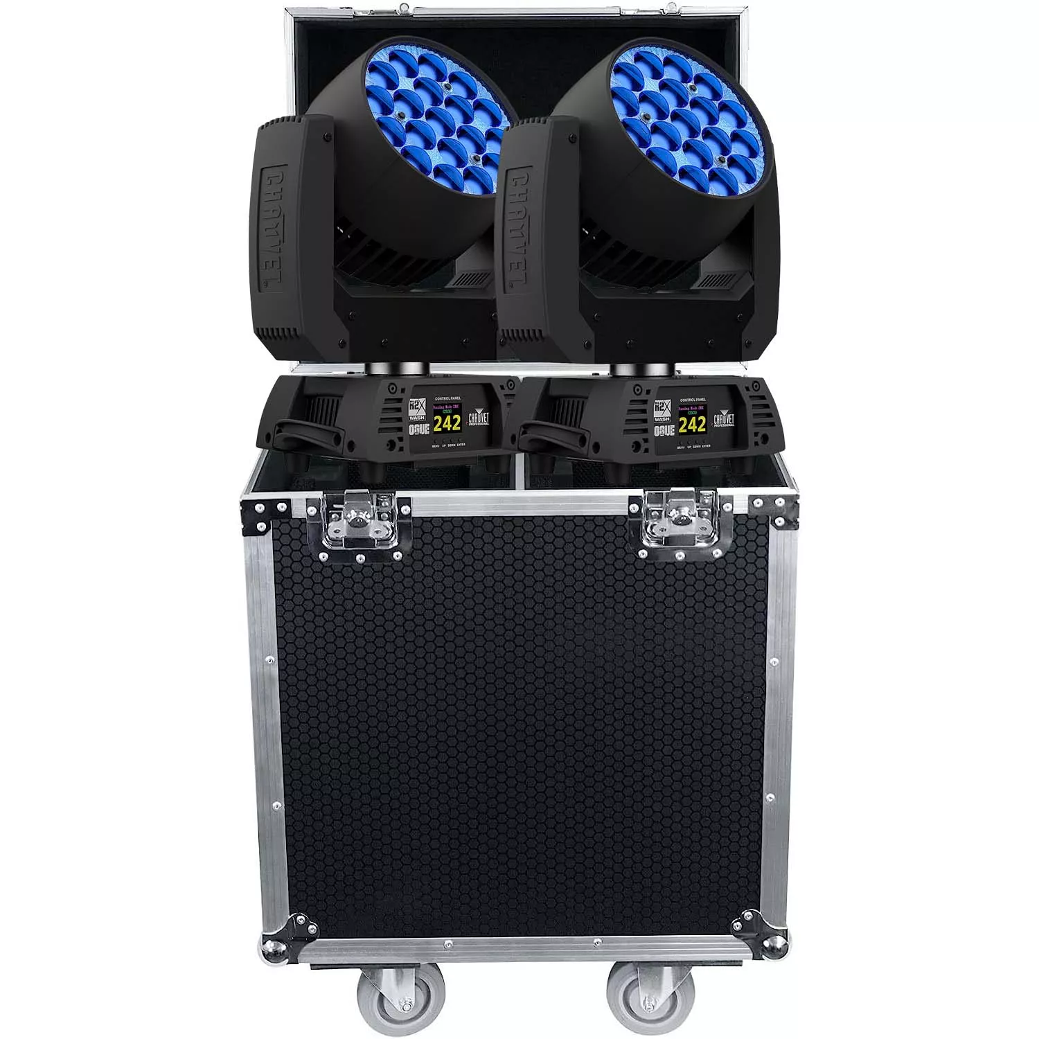 (2) Chauvet Pro Rogue R2X Wash Moving Head, Dual Moving Head Case Bundle