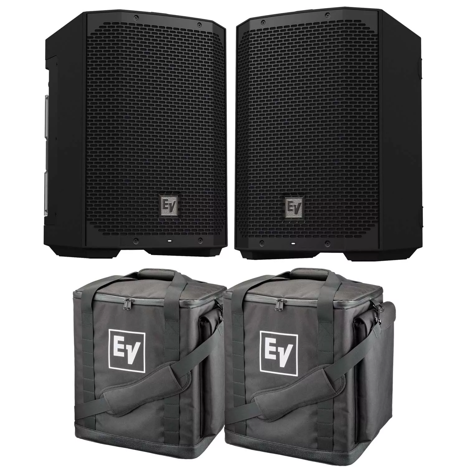 (2) Electro-Voice Everse 8 Battery Speaker, (2) Electro-Voice Padded Tote Bundle