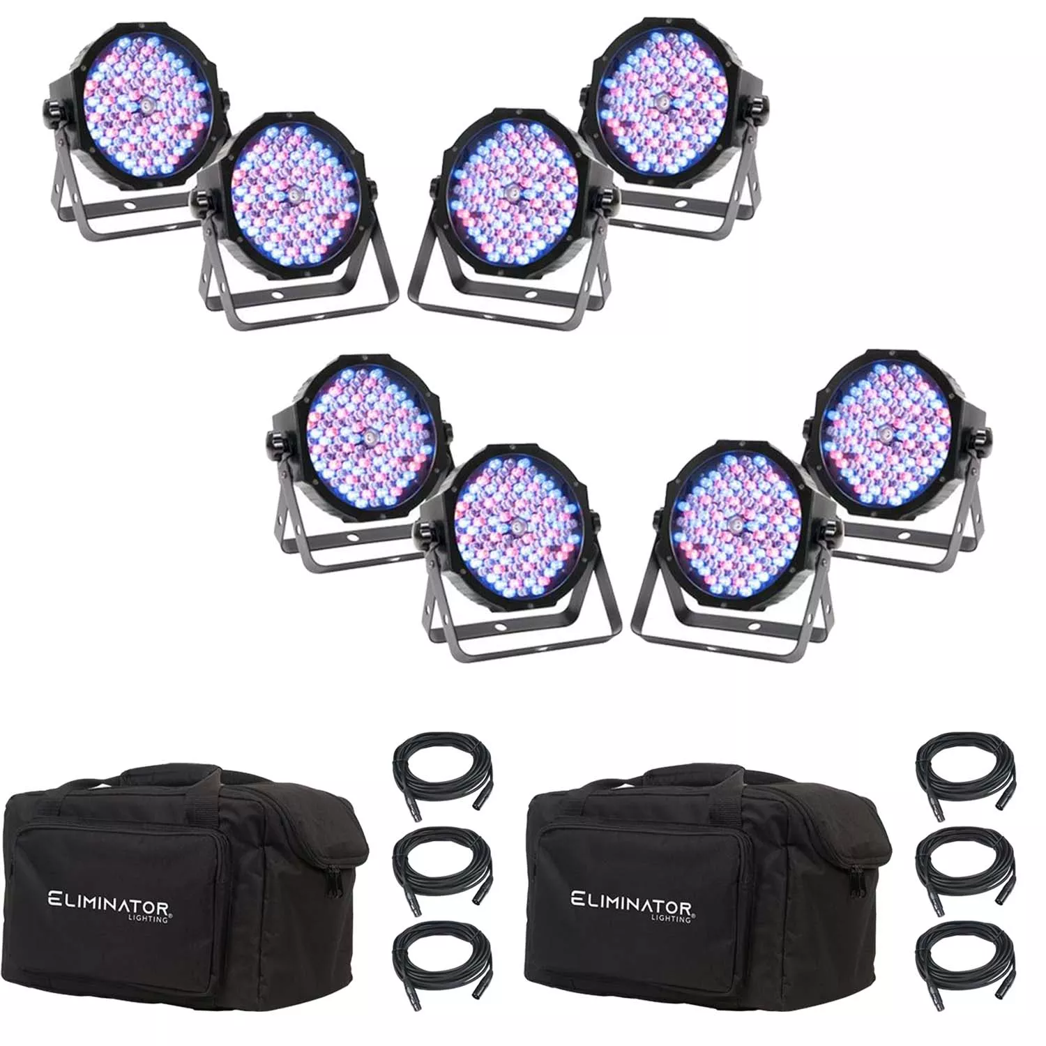 (2) Eliminator Mega Flat PAK EP Lighting System Bundle