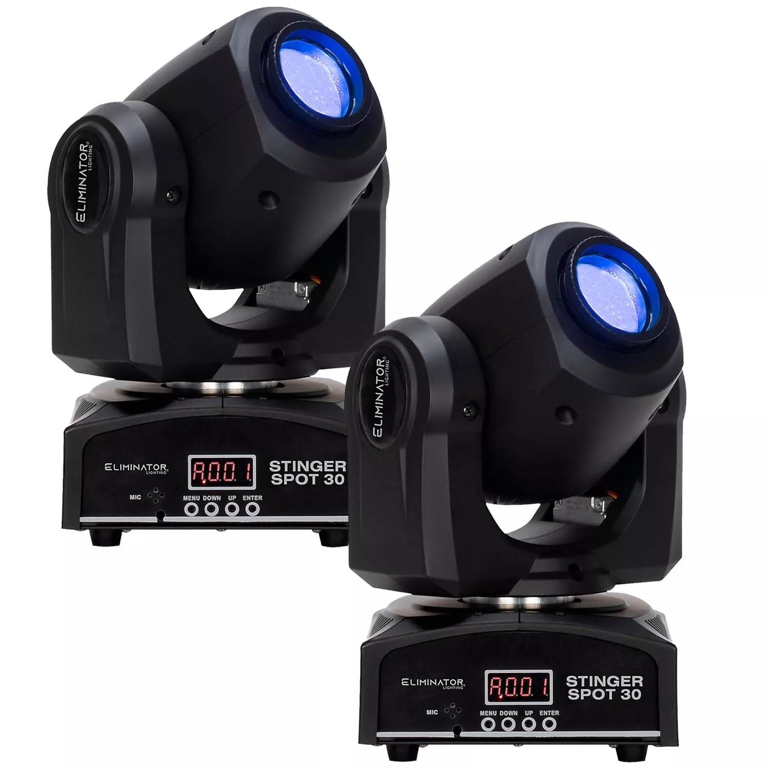 (2) Eliminator Stinger Spot 30 30W LED Mini Moving Head Bundle