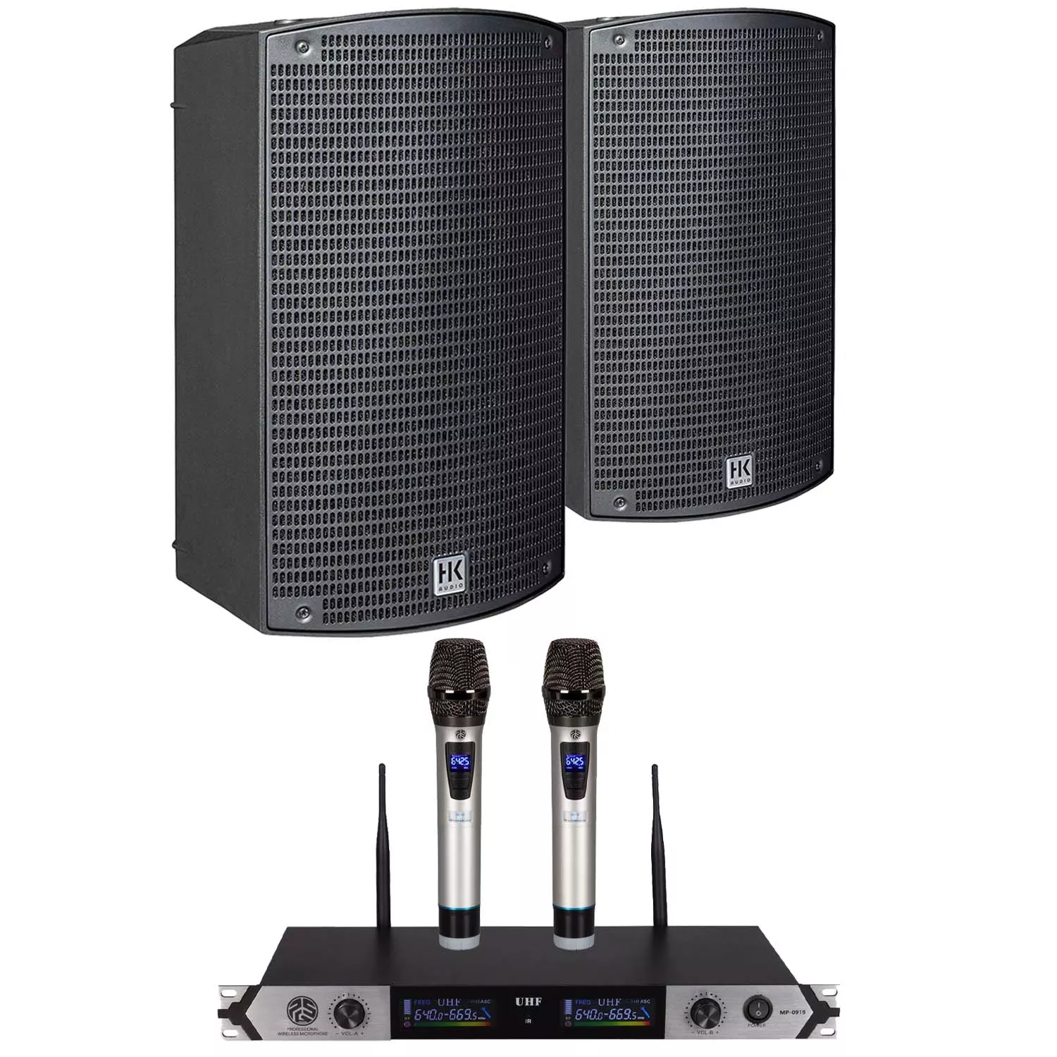 (2) HK Audio Sonar 110 Xi 800W 10″ Powered Speaker – PSG Audio MP0919 Bundle