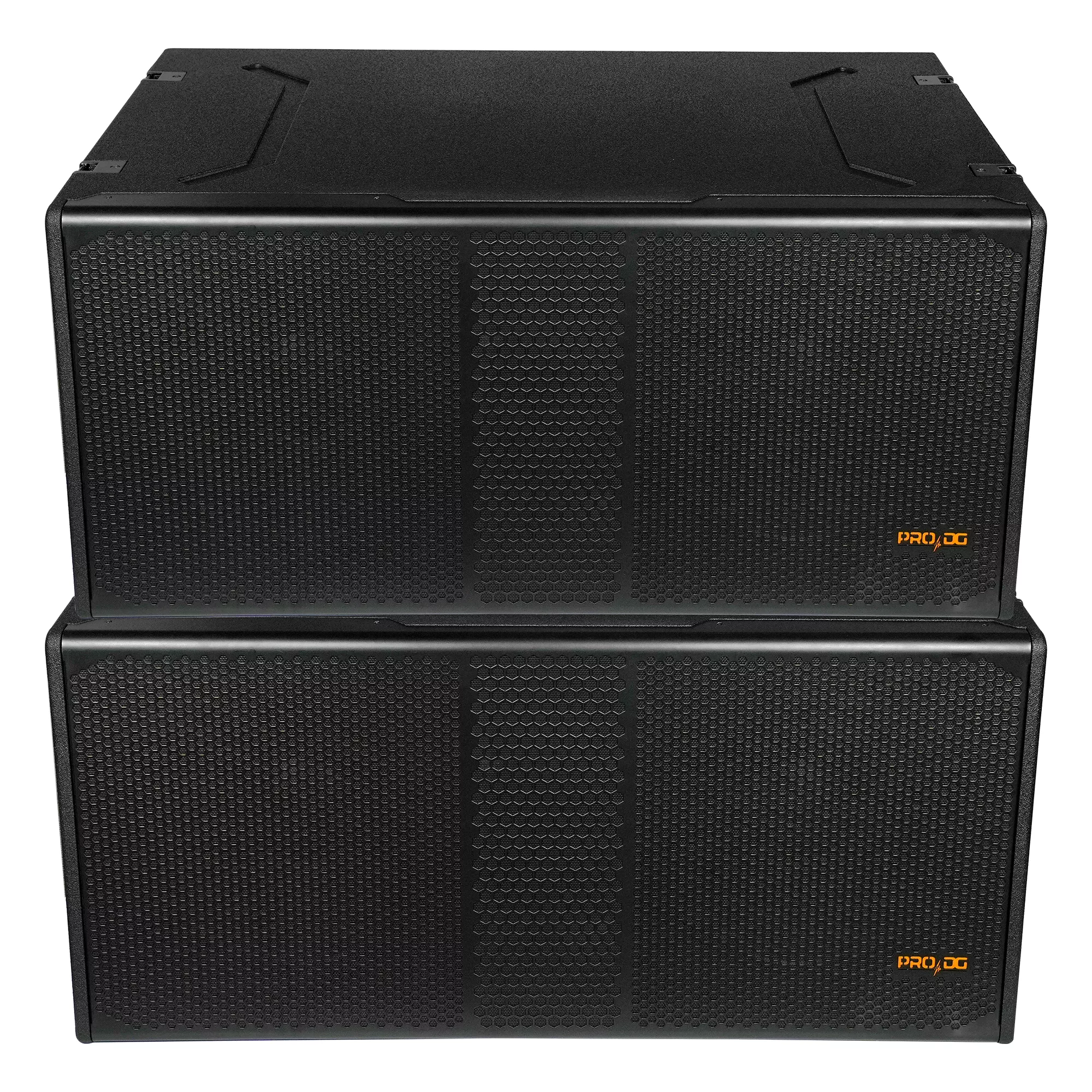 – (2)PRO DG Aviator S218A, Watts: 4000W RMS 8000 Peak Dual 18”, 141 dB, Plywood Active Subwoofer, (Italian Neodymium Components), PRODG NET Connection, Ideal for Touring, DJs, Churches (Made in Spain)
