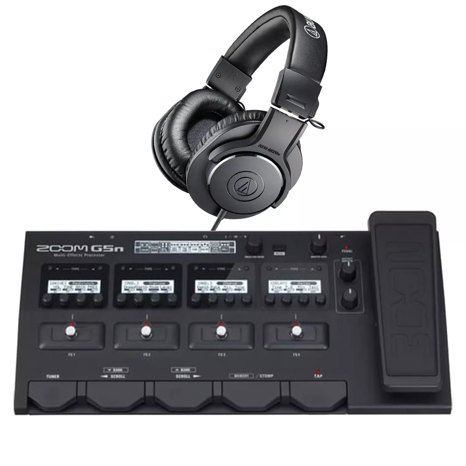 Zoom G5n Multi-Effect Unit, AT ATHM20X Headphone Bundle