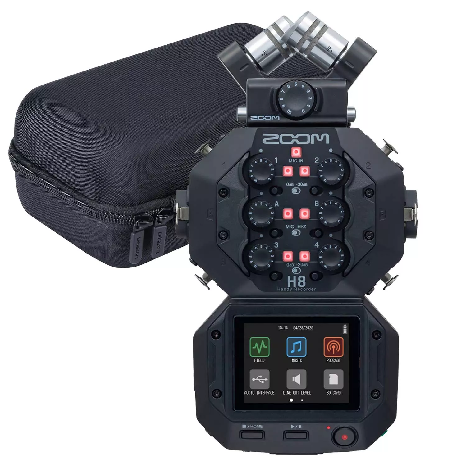 Zoom H8 8-input Handy Recorder – Storage Case Bundle