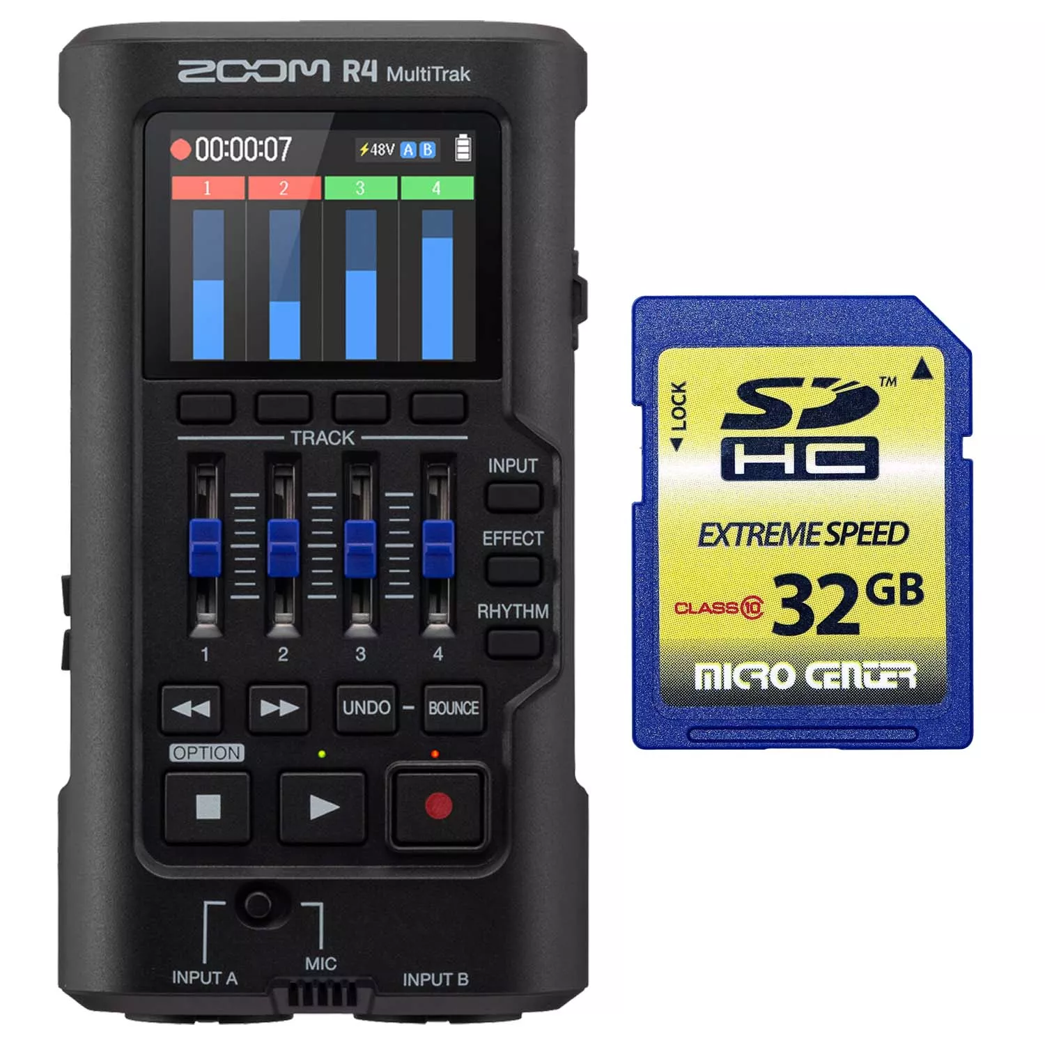 Zoom R4 MultiTrak SD Recorder, 32GB SD Card Bundle