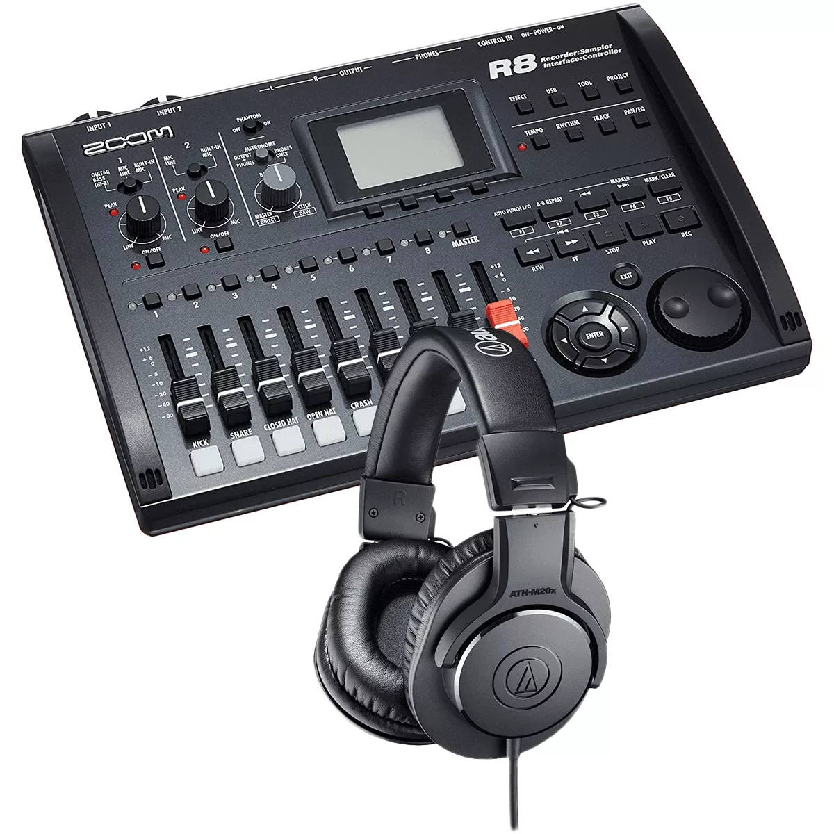 Zoom R8 8-Track Digital – Audio Technica ATHM20X