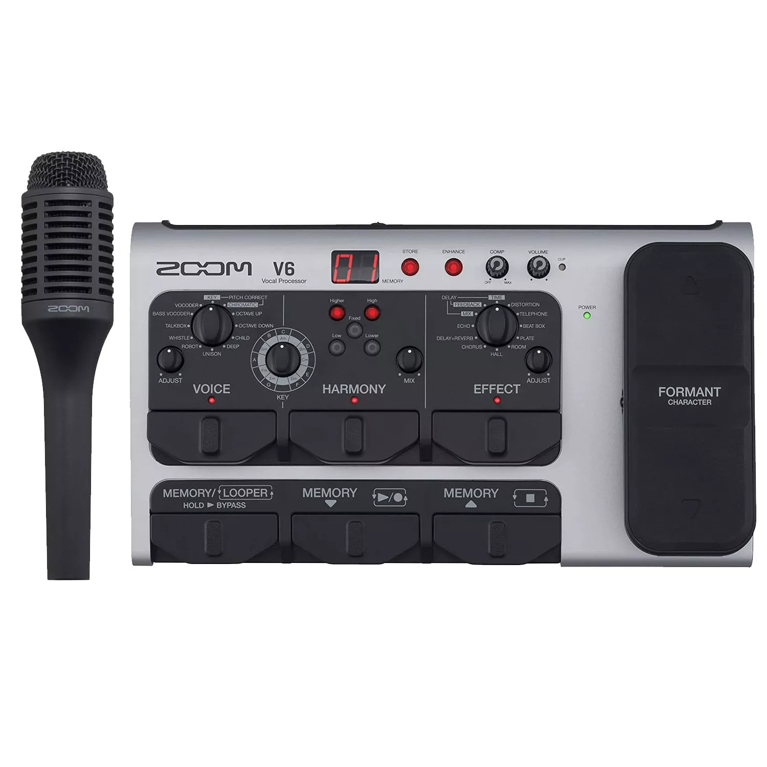 Zoom V6 Vocal Effects Processor with Shotgun Microphone